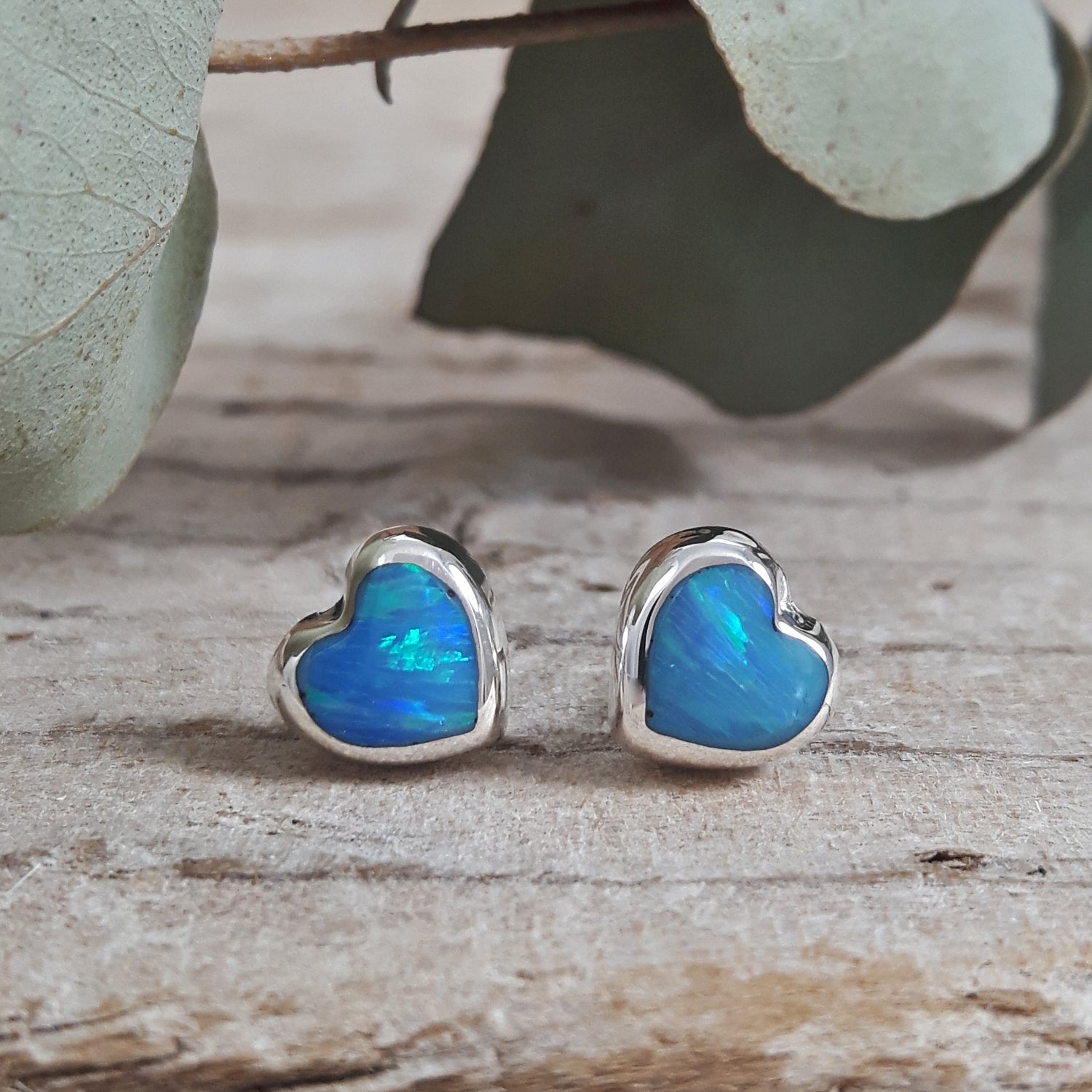 Flinder Heart Turquoise Stud Earrings