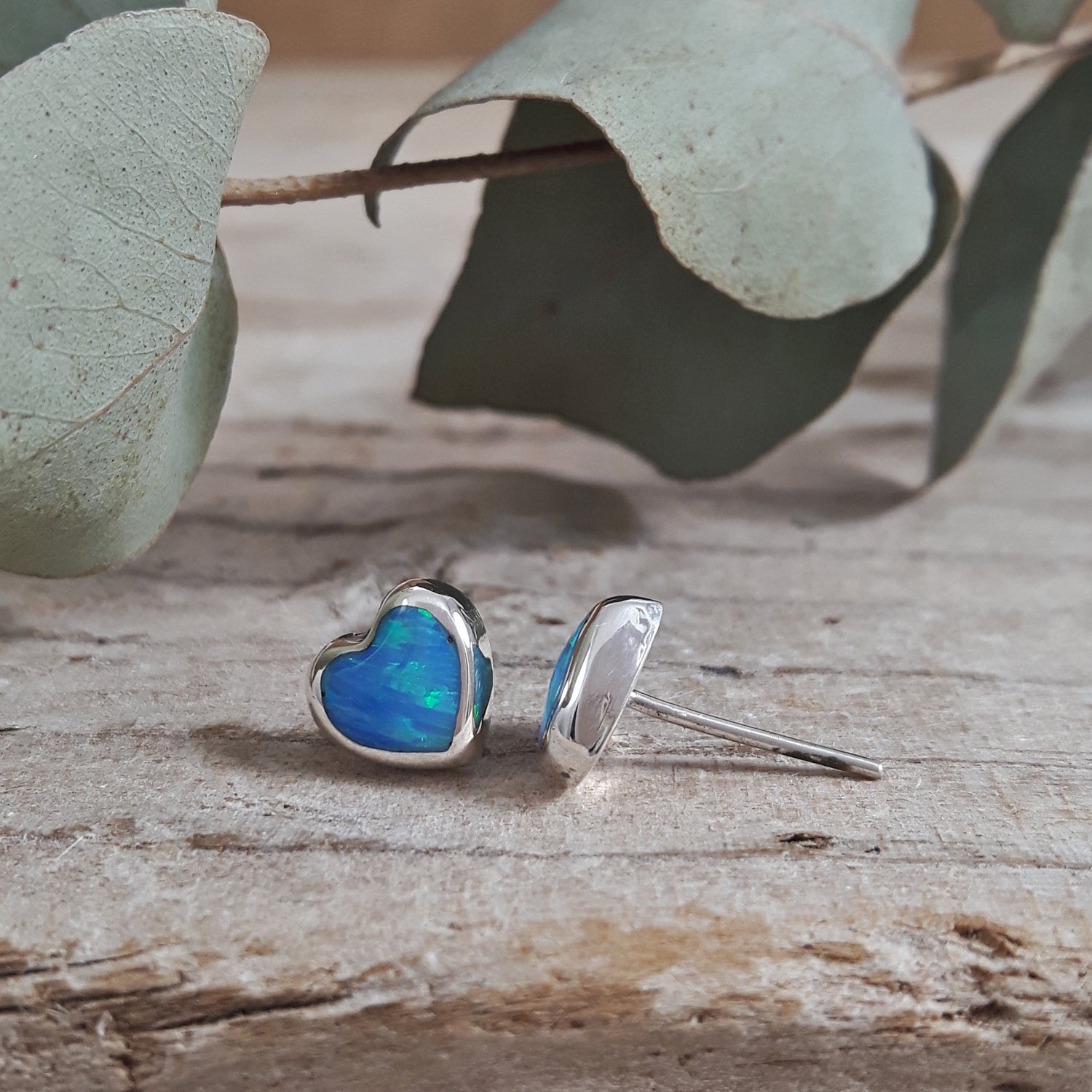 Flinder Heart Turquoise Stud Earrings