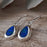 Flinder Blue Teardrop Drop Earrings