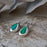Flinder Green Teardrop Drop Earrings