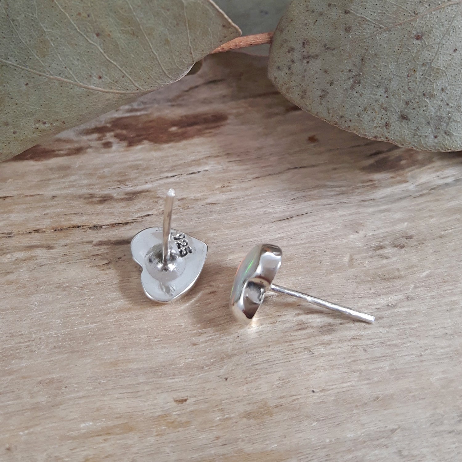 Flinder Heart White Small Stud Earrings