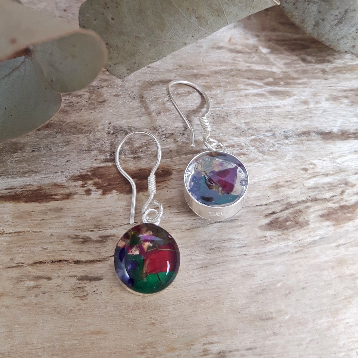 Flores Multi Round Real Flower Drop Earrings