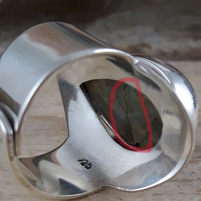 PERFECTLY IMPERFECT Monet Labradorite Teardrop M Ring 1