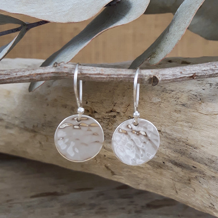 Roma Round Hammered Earrings