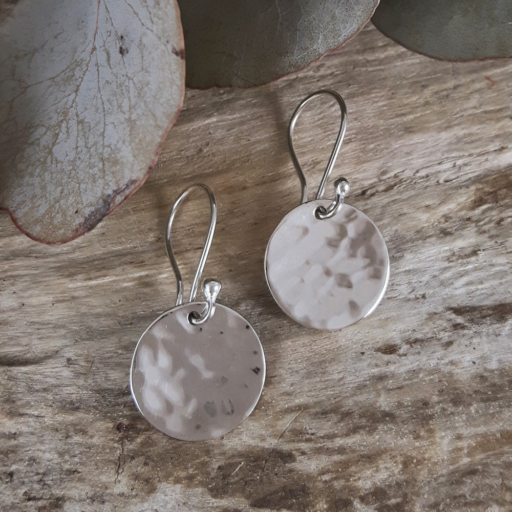 Roma Round Hammered Earrings