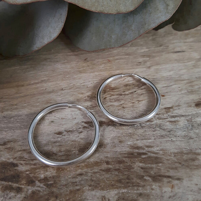 Round 2cm Hoop Earrings