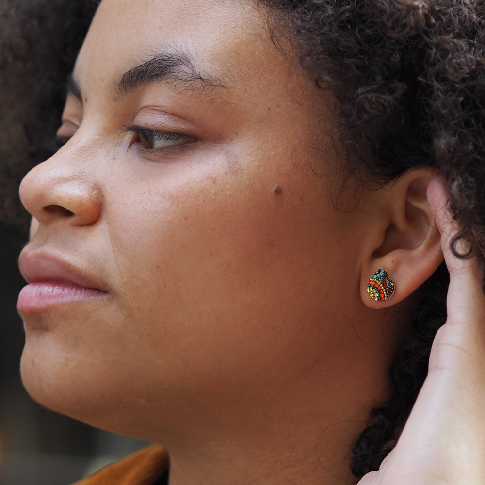 Allegra California Dream Teardrop Stud Earrings