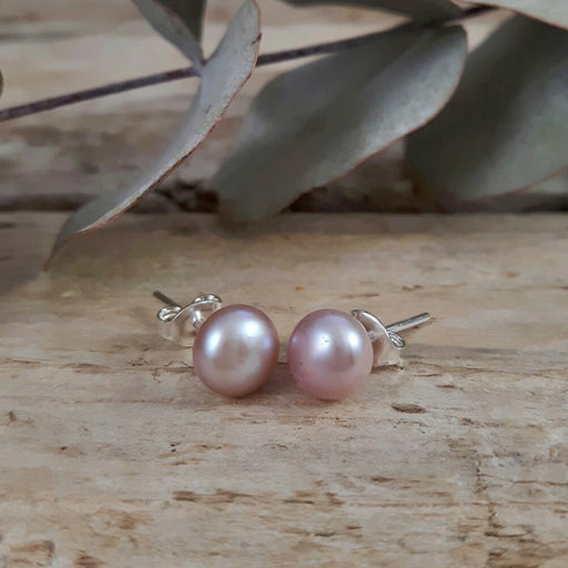 Pink Pearl Medium Stud Earrings