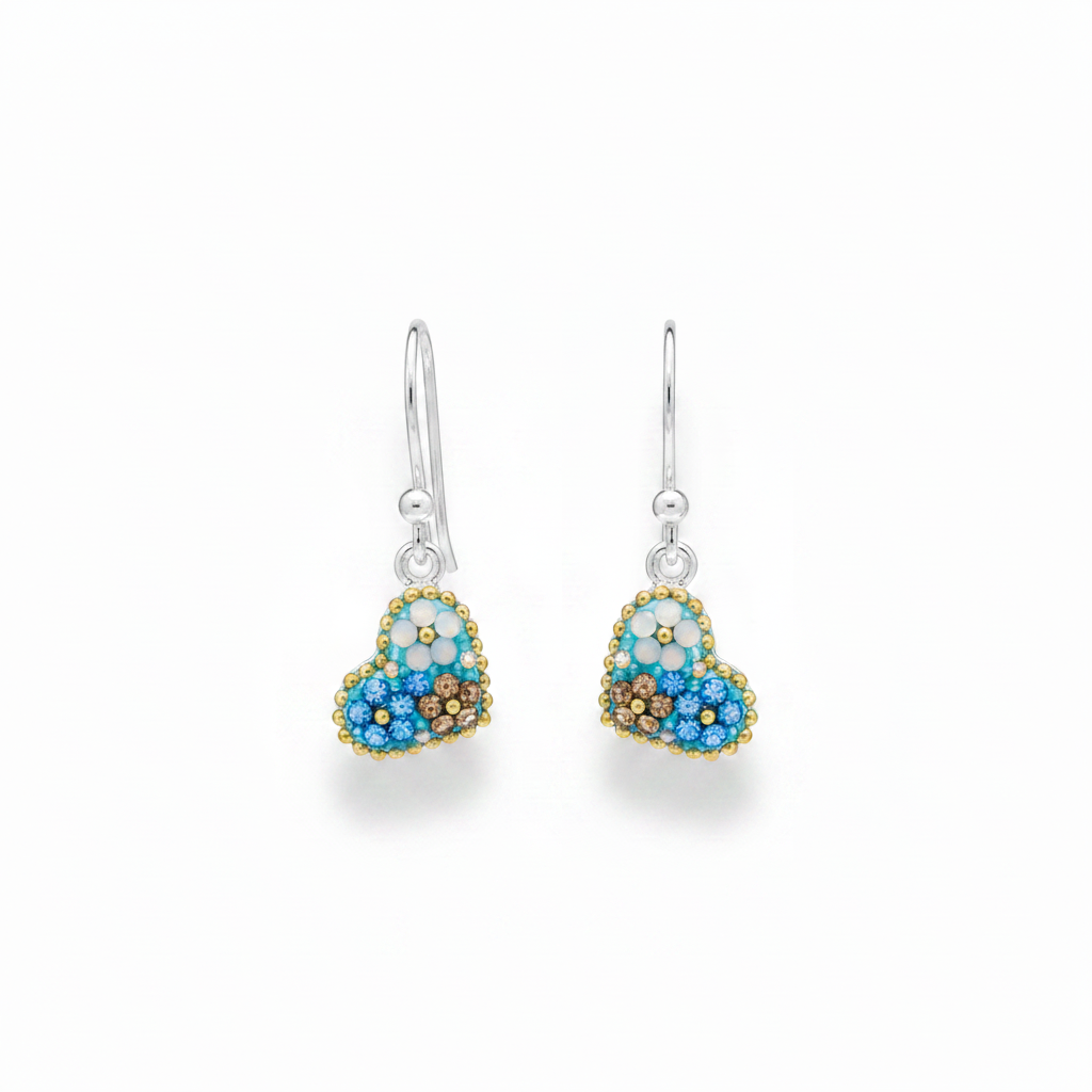 Turquoise Daisy Heart Drop Earrings | Allegra Daisy Dream
