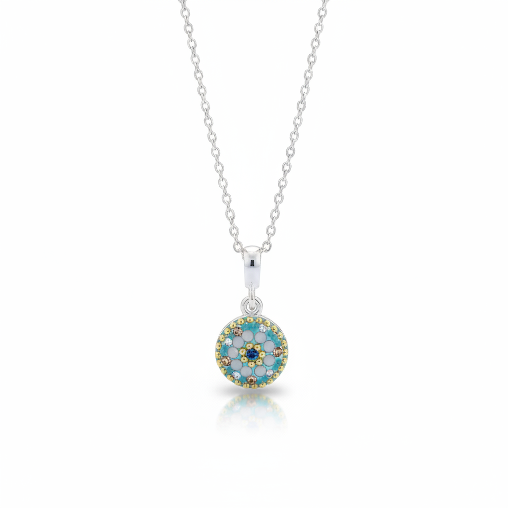 Turquoise Daisy Mini Pendant