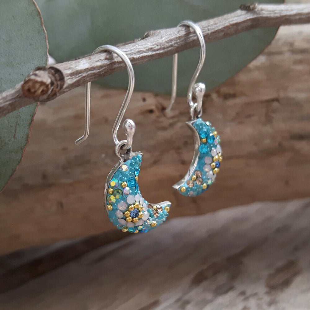 Allegra Moon Daisy Dream TQ Mini Drop Earrings