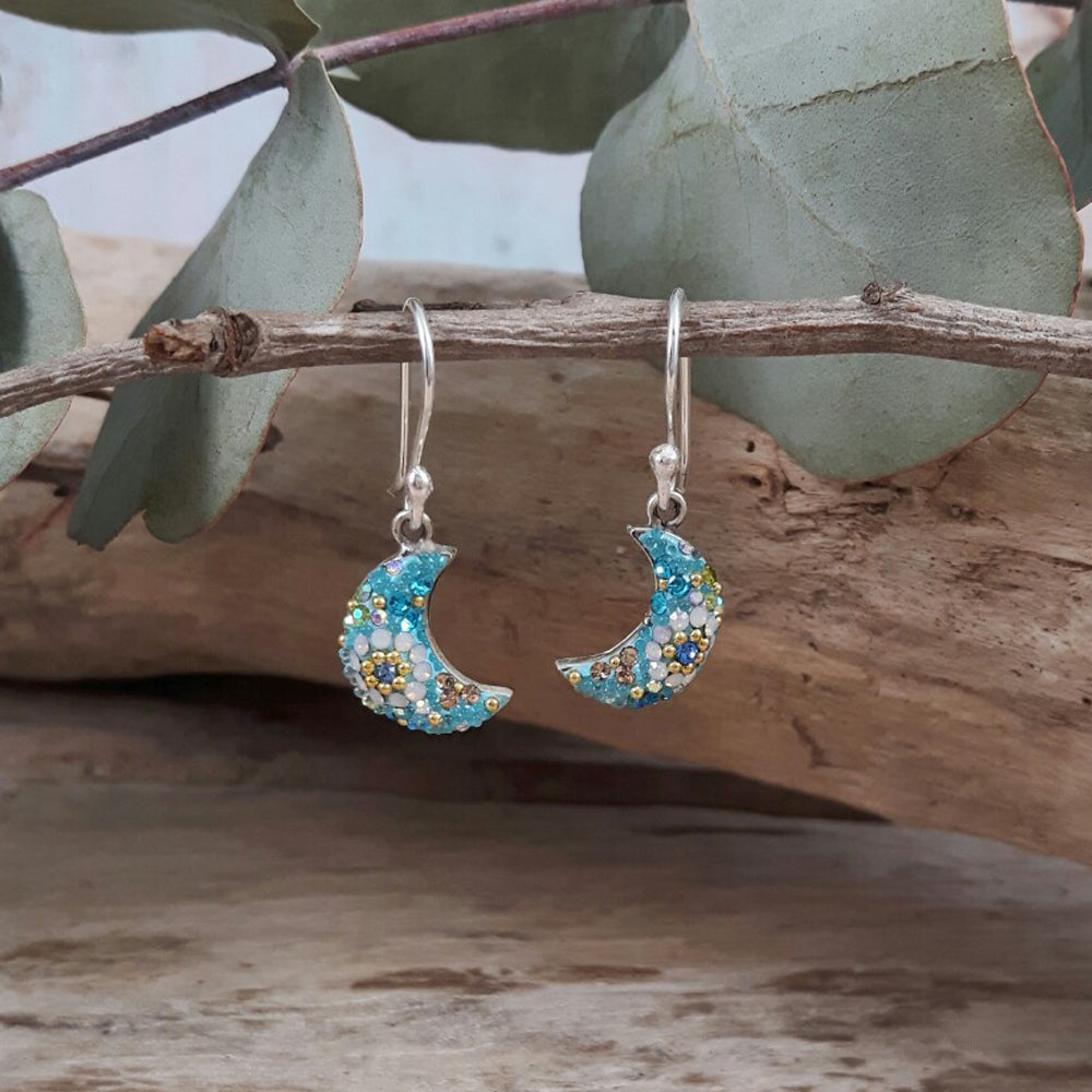 Allegra Moon Daisy Dream TQ Mini Drop Earrings