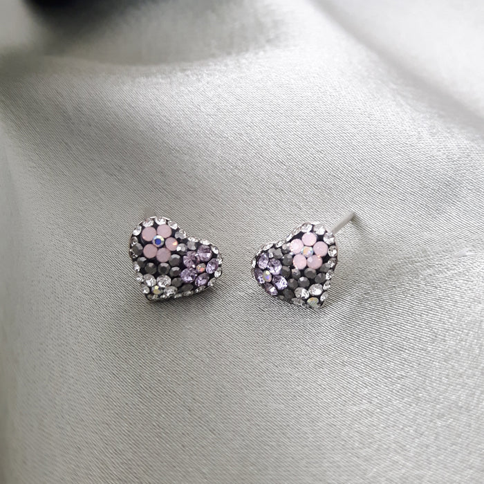 Gala Heart Tutti Frutti Jet Stud Earrings