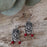 Catrina Skull Silver & Red Drop Earrings