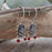 Catrina Skull Silver & Red Drop Earrings