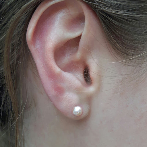 White Pearl Tiny Stud Earrings