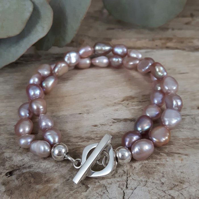 Ella Pink Pearl Bracelet