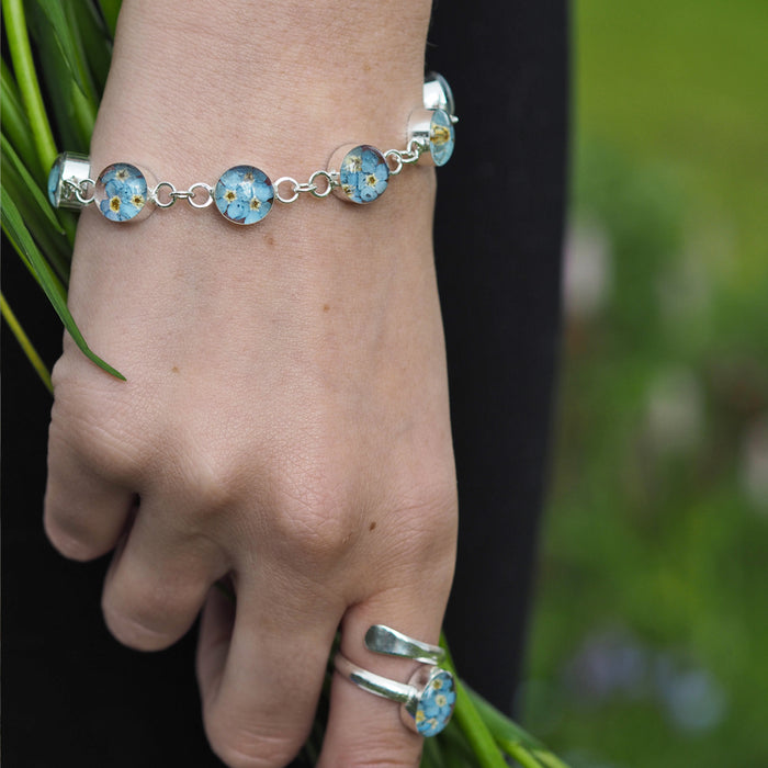 sterling silver Multi Flores bracelet with hook fastening — Palenque  Jewellery