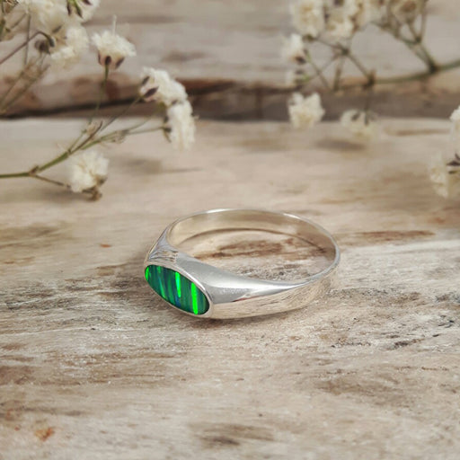Flinder Signet Oval Green Ring