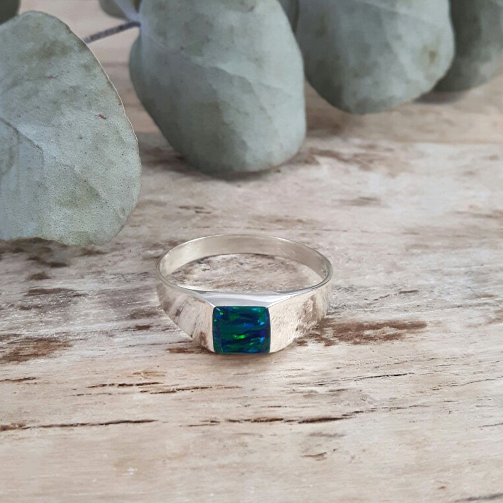 Flinder Signet Square Emerald Ring