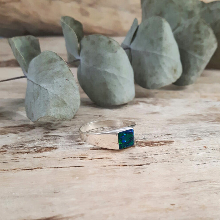 Flinder Signet Square Emerald Ring