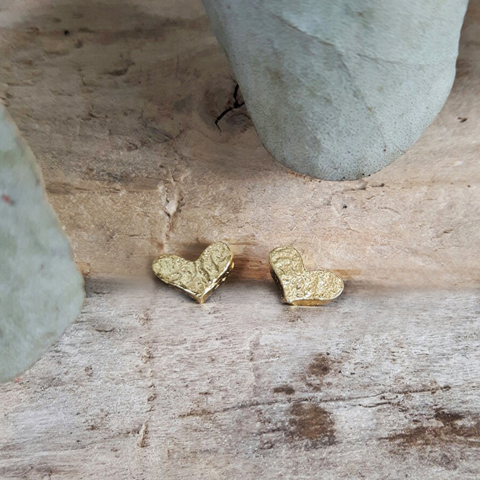 Foresta Tiny Heart Gold Stud Earrings
