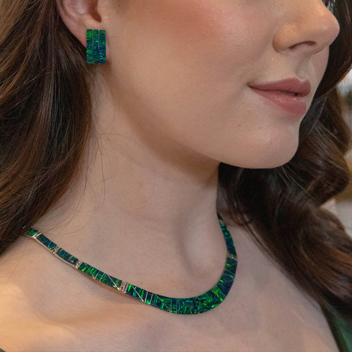 Flinder Nouveau Emerald Stud Earrings