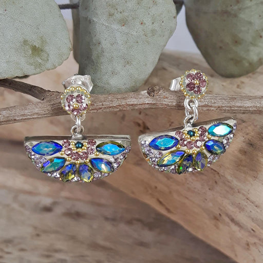 Allegra Crescent Antique Stud Earrings
