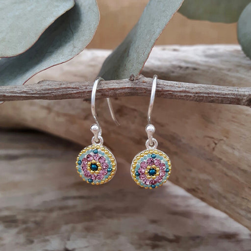 Allegra Antique Round Daisy Drop Earrings