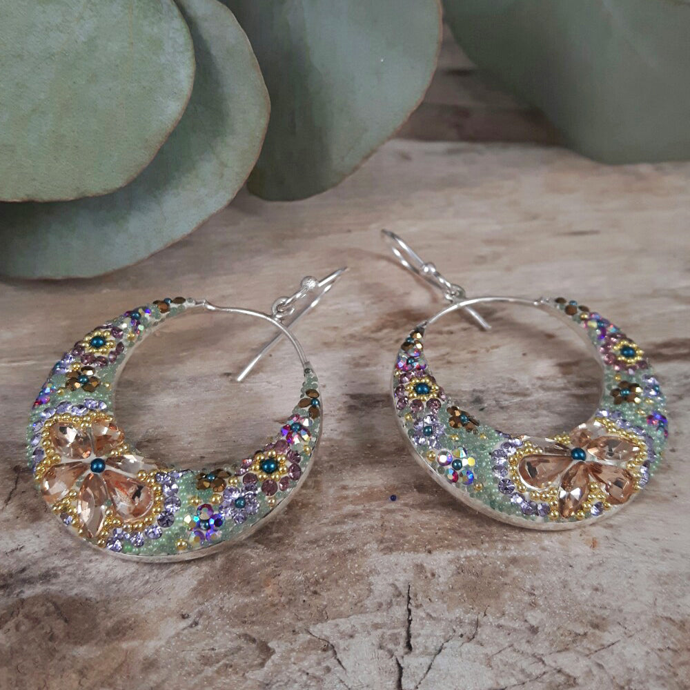 Allegra Hoop Antique Drop Earrings
