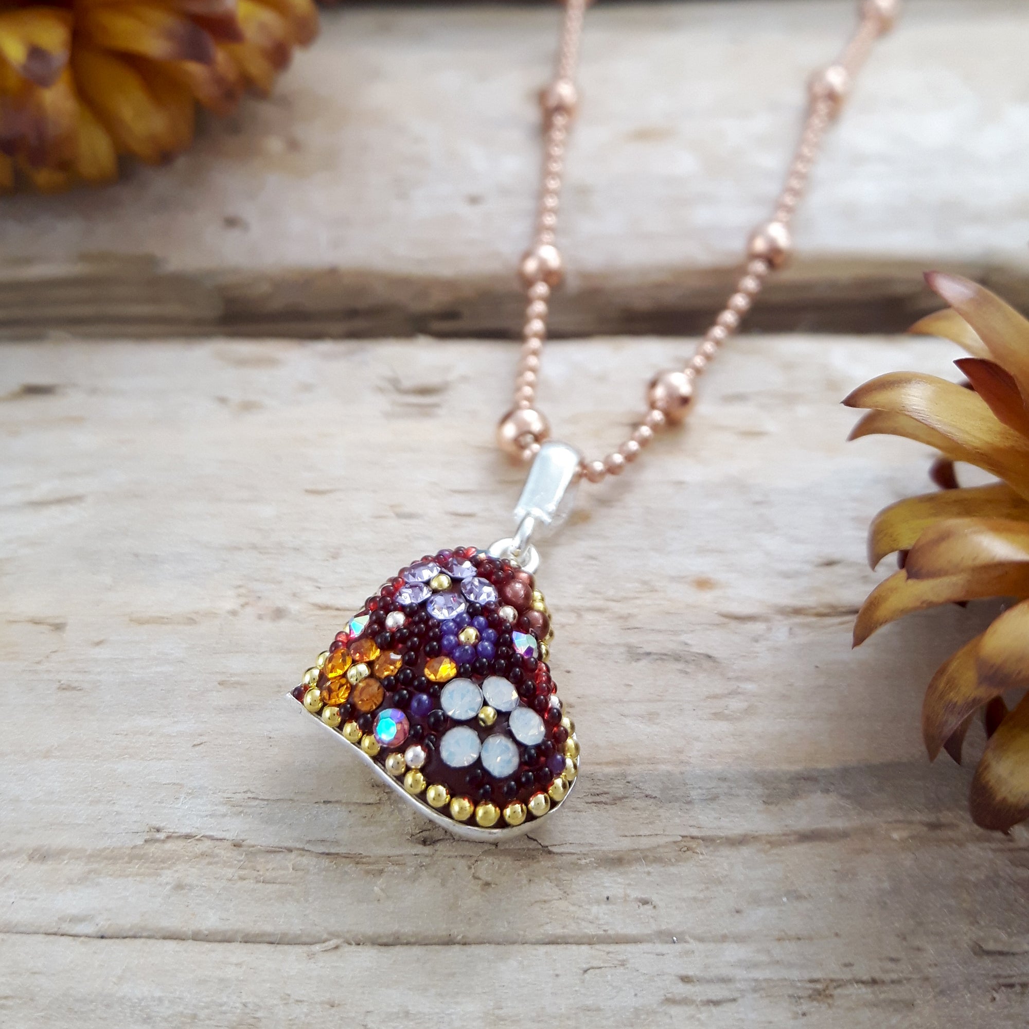 Allegra Tutti Frutti Berry Daisy Heart Pendant