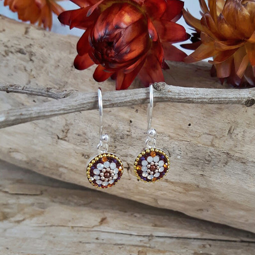 Allegra Berry Round Daisy Drop Earrings