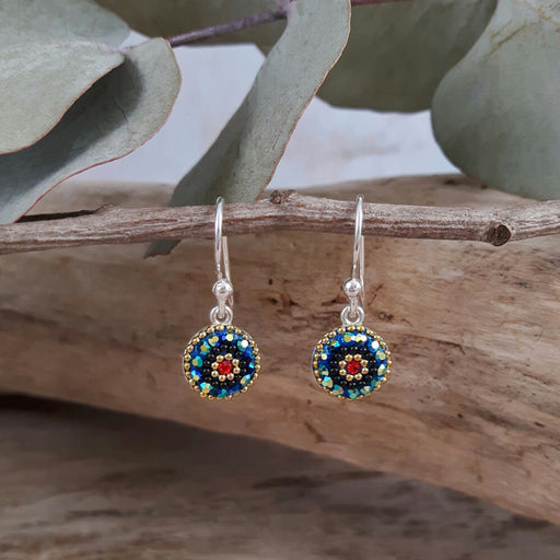 Allegra Iridescent Daisy Drop Earrings