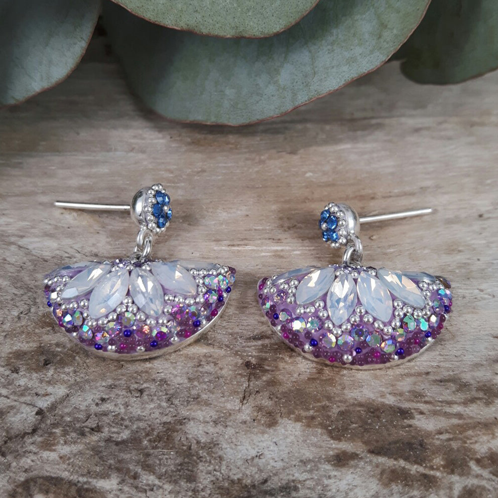 Allegra Crescent Lilac Dream Stud Earrings