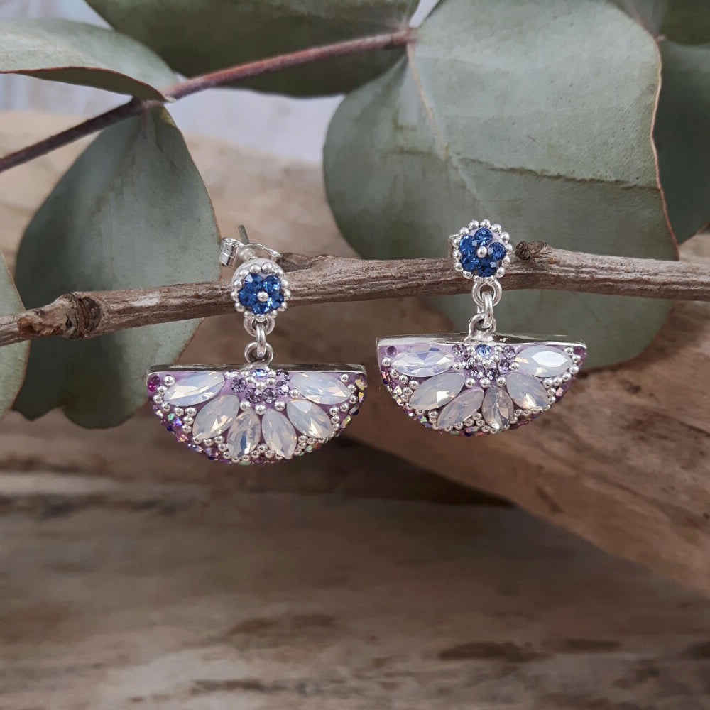 Allegra Crescent Lilac Dream Stud Earrings