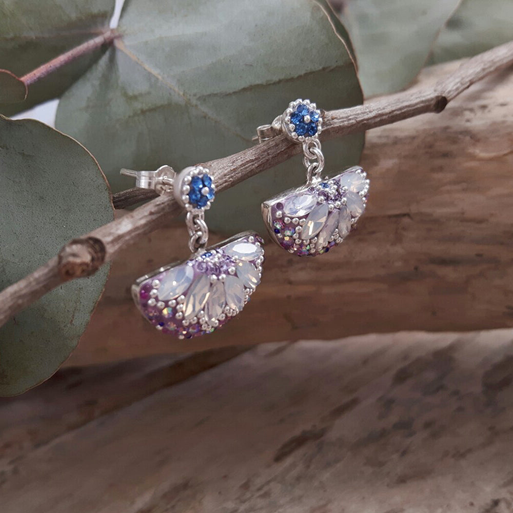 Allegra Crescent Lilac Dream Stud Earrings
