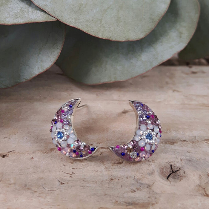 Lilac stud earrings discount