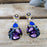 Allegra Purple Shimmer Double Drop Earrings