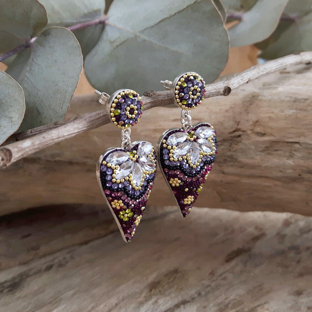 Allegra Tanzanite Dream Heart Double Drop Earrings