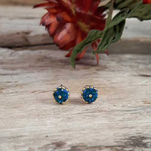 Allegra Tiny Dazzle Turquoise Stud Earrings