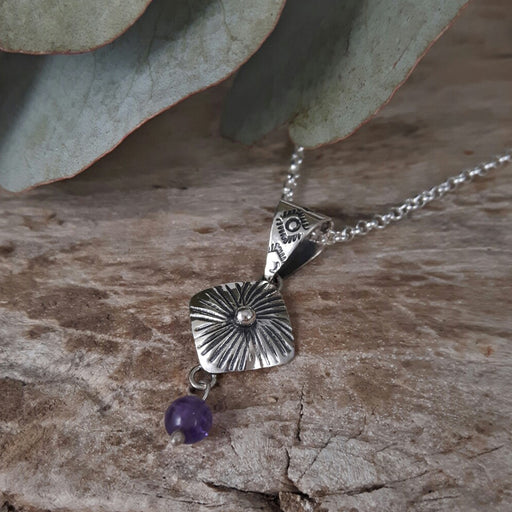 Bloom Rombo Silver & Amethyst Pendant