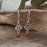 Bloom Rombo Silver & Red Drop Earrings