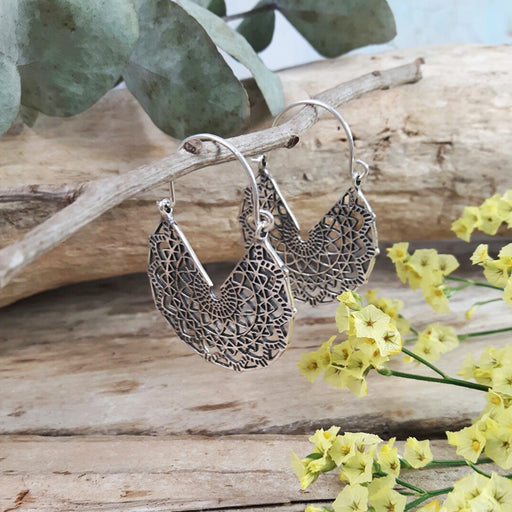 Boho Oxidised Hoop Earrings