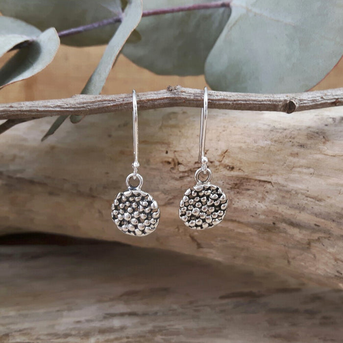 Bubble Oxidised Drop Earrings