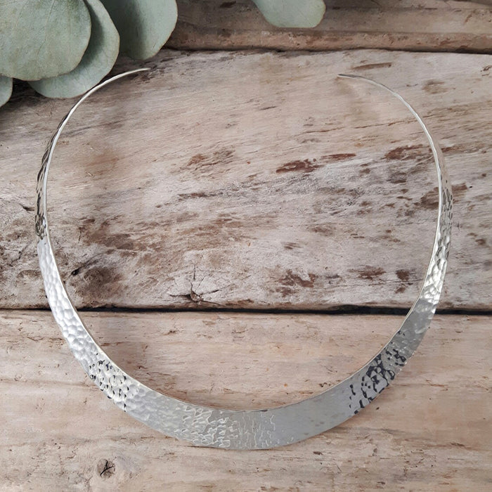 Classic Silver Hammered Choker