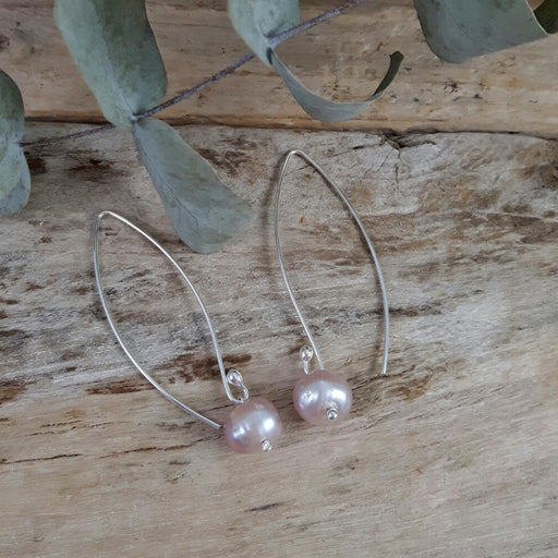 Classic Large Pink Pearl Drop Earrings