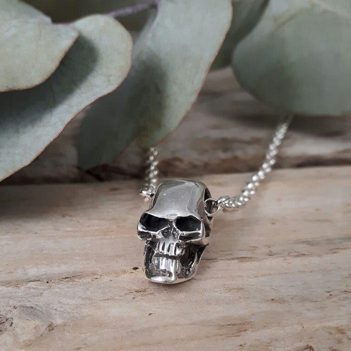 Classic Skull Polished Silver Pendant