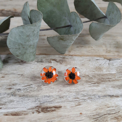 Flores Dahlia Round Stud Earrings