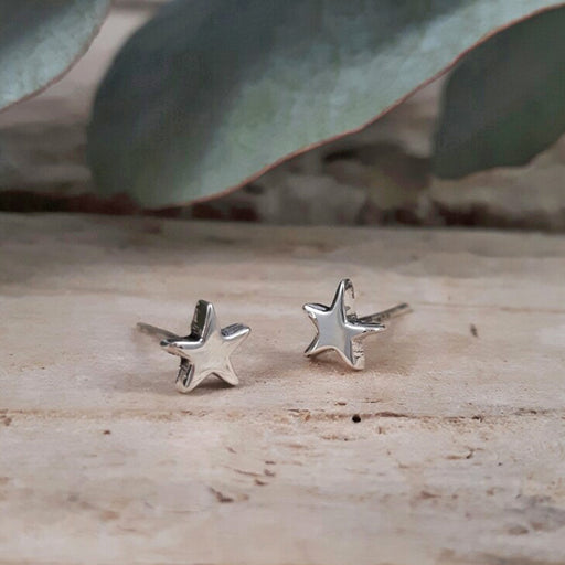 Dainty Star Polished Stud Earrings