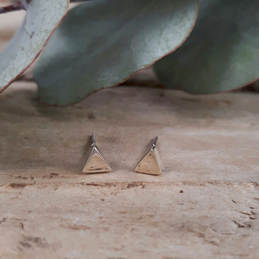 Dainty Triangle Polished Stud Earrings
